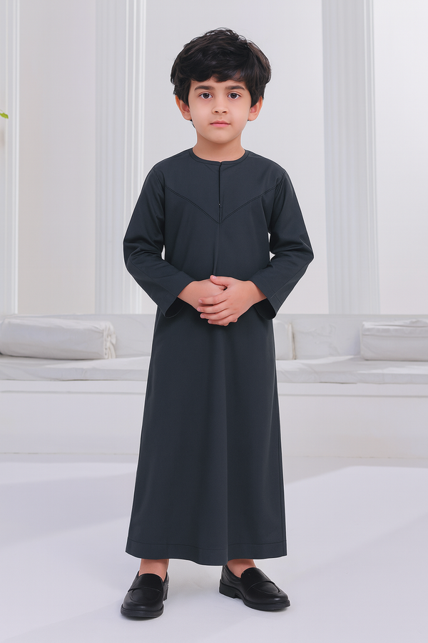 Charcoal Emirati Thobe - Kids
